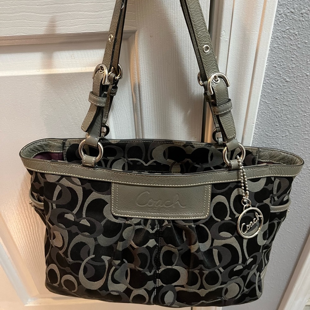 Black/gray Coach purse. Gently used in great condition.